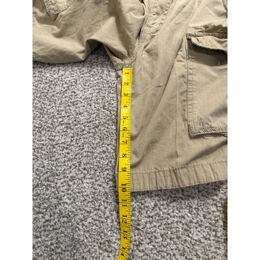 Nautica Jeans Co Mens Khaki Tan Ripstop Cargo Shorts Size 30 Cotton Utility